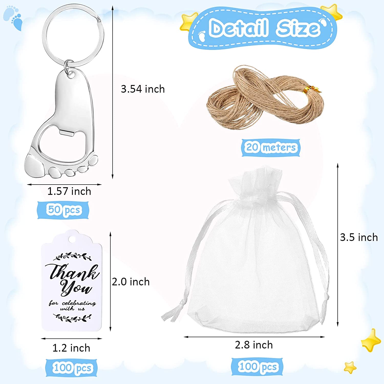 50-Piece Baby Footprint Key Ch - Zwitsal Baby Products recension och pris